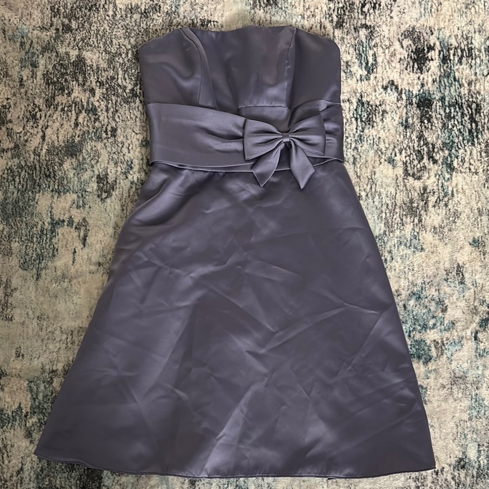 Alfred Angelo Gray Strapless A-line Cocktail Dress